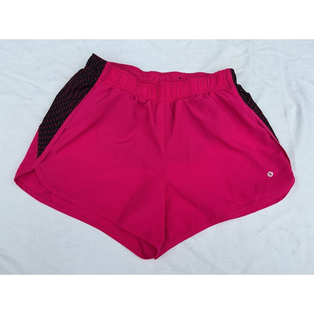 Xersion Running Shorts Womens Small Pink Black Excellent Semi Fit Athletic